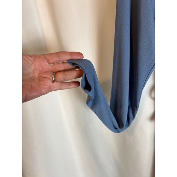 Vero Moda Phine Long Sleeve Rib Jersey Dress Coronet Blue Comfort Casual Travel - Picture 6 of 11